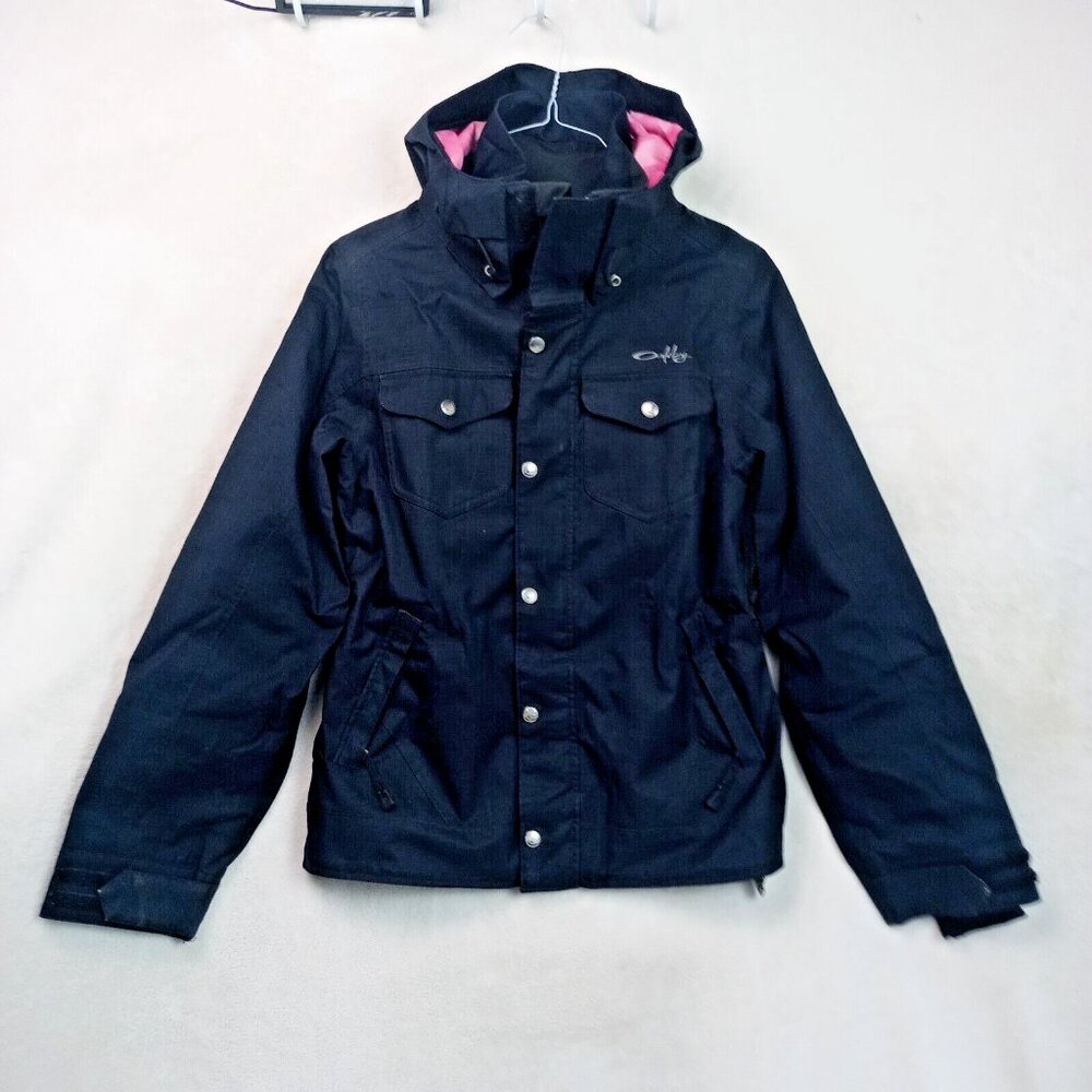 Oakley Snowboarding Weatherproof Hooded Snow Ski Jacket Black Womens Size XS